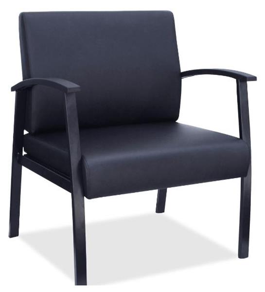Lorell Big & Tall Black Leather Guest Chair